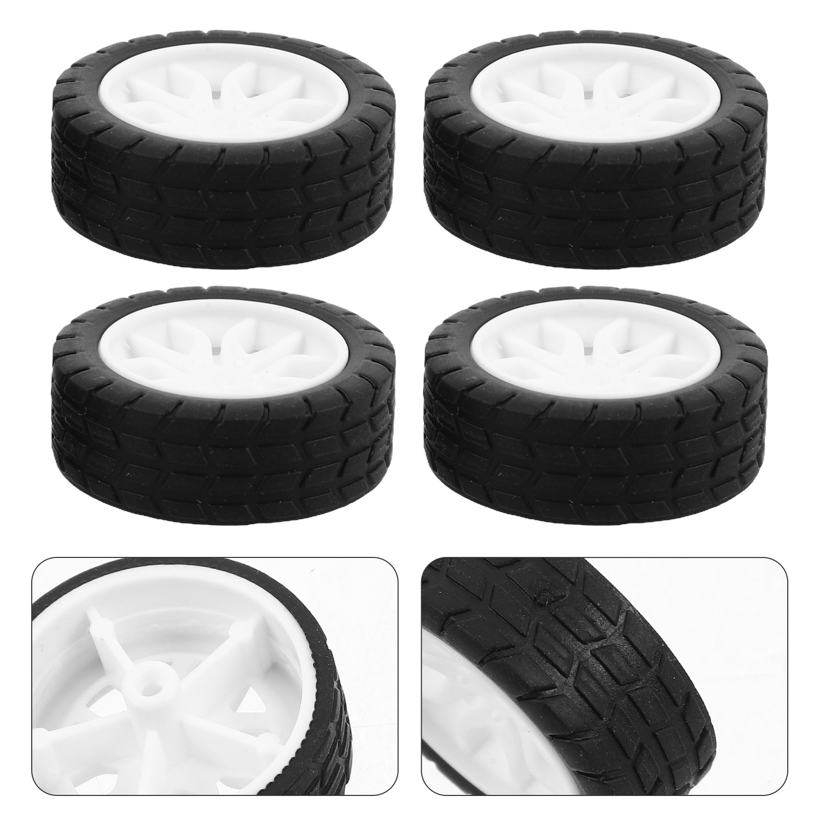 Science Project Robot - 20Pcs 30Mm Smooth Rotating Rubber Wheels