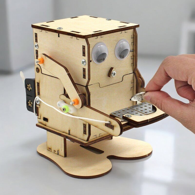 Wooden Assemble DIY Robot Eati – Science Project Robot recenzja i cena