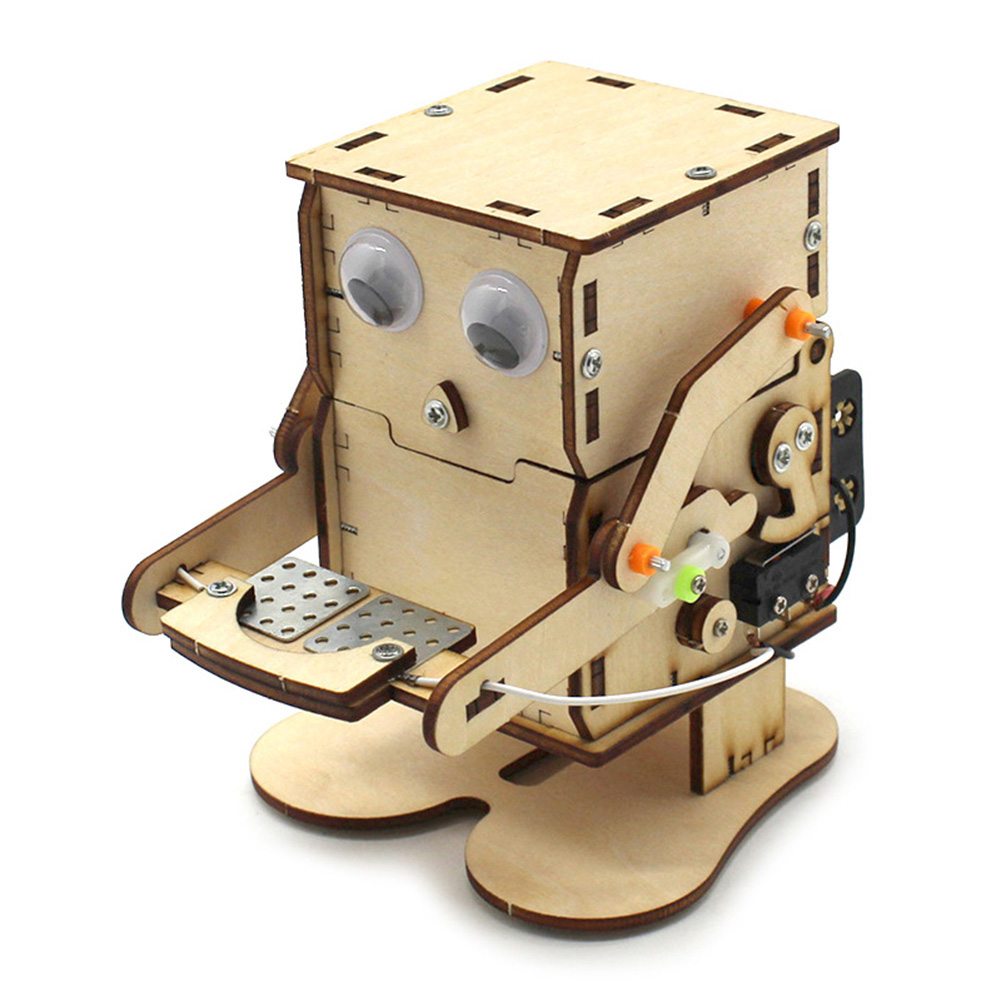 Robot Eating Coin Wood DIY Mod – Science Project Robot recenzja i cena