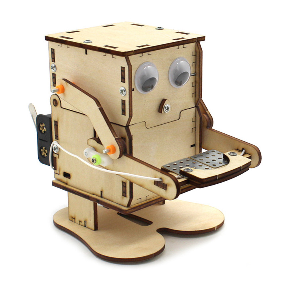 Robot Eating Coin Wood DIY Mod – Science Project Robot recenzja i cena