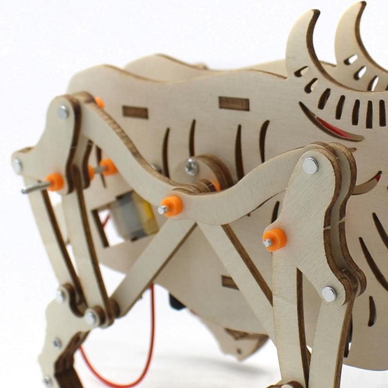 Wooden Mechanical Robot Cattle – Science Project Robot recenzja i cena