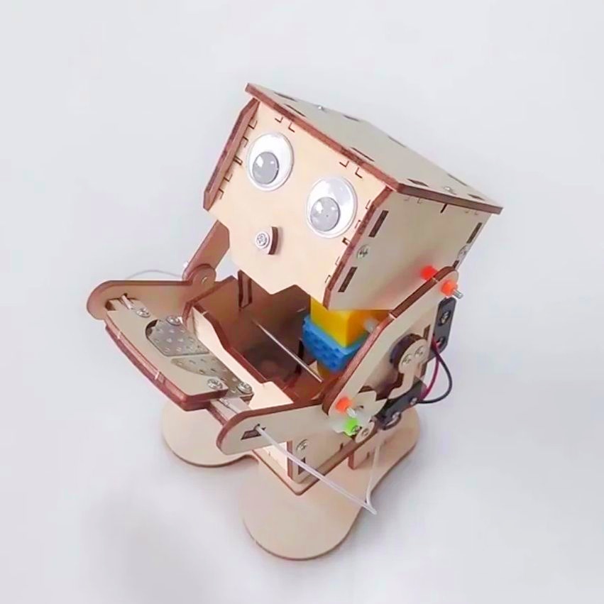 DIY Coin Eating Robot Wooden M – Science Project Robot recenzja i cena