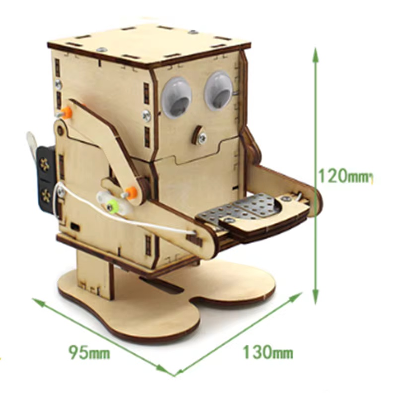 DIY Coin Eating Robot Wooden M – Science Project Robot recenzja i cena